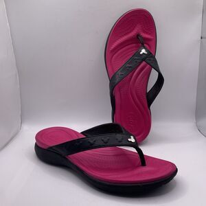 Crocs x Disney Sandals Women's Size 7 Limited Edition Open Toe Pink Black Thong